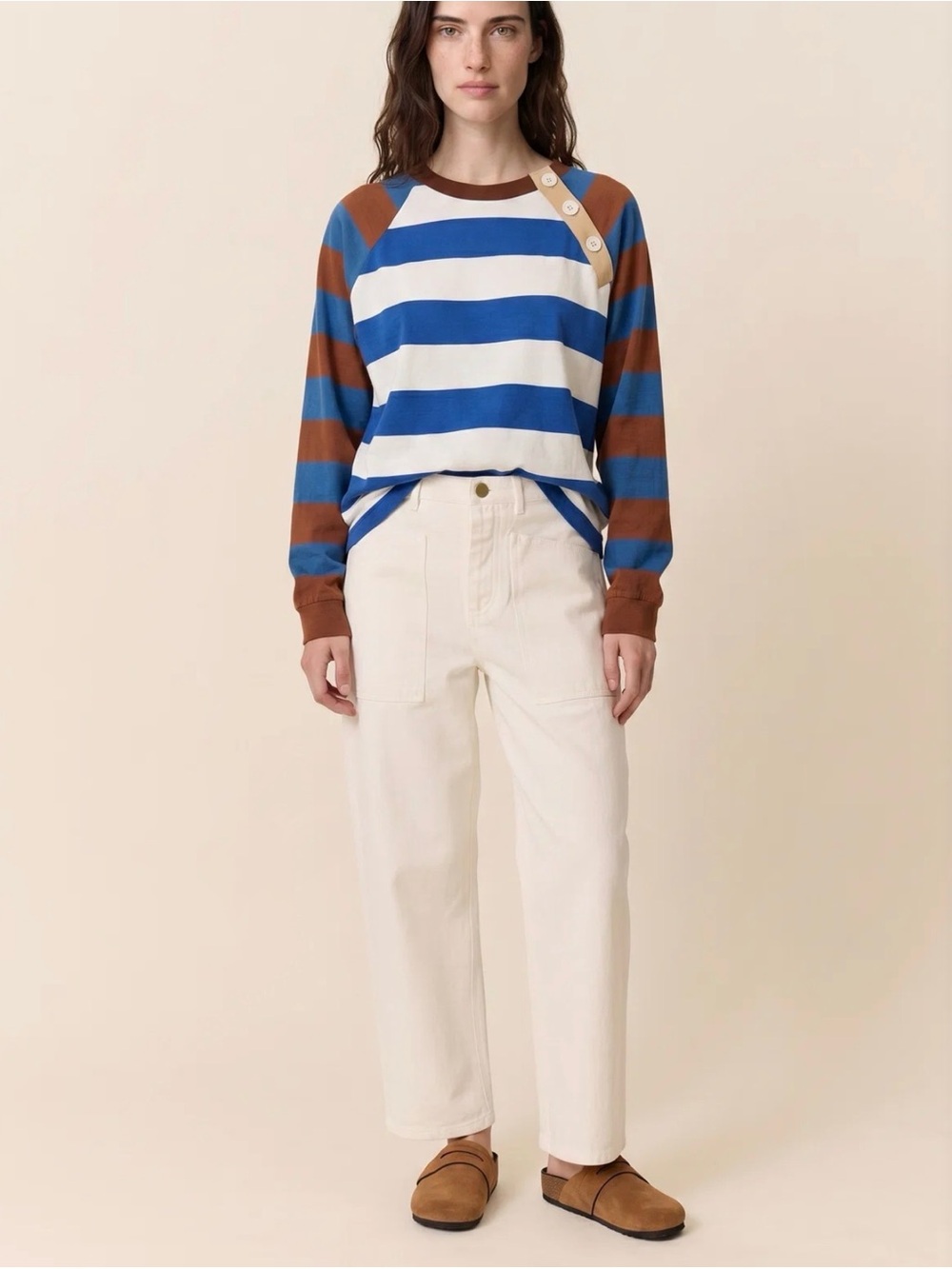 Leon & Harper Samson Strp Striped Sweatshirt Colorful Multicolor Size M NWT! - Picture 4 of 11